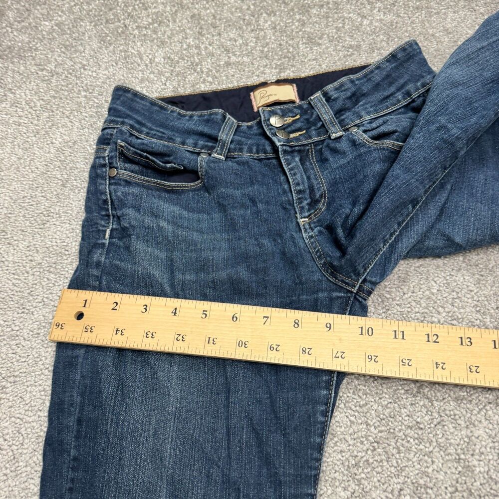 Paige Hidden Hills H.H. Bootcut Denim Jeans Womens 26 Blue Dark Wash Mid Rise - Picture 14 of 16